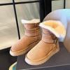 New Women's Snow Boots with Fleece and Thickened Short Boots and Warm Cotton Shoes