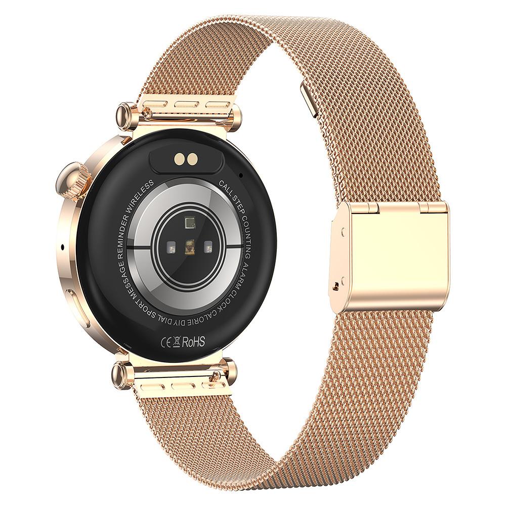 HK88 1.19-inch Heart Rate Monitor NFC Smart Watch Menstrual Cycle Tracker for Women, Steel Strap