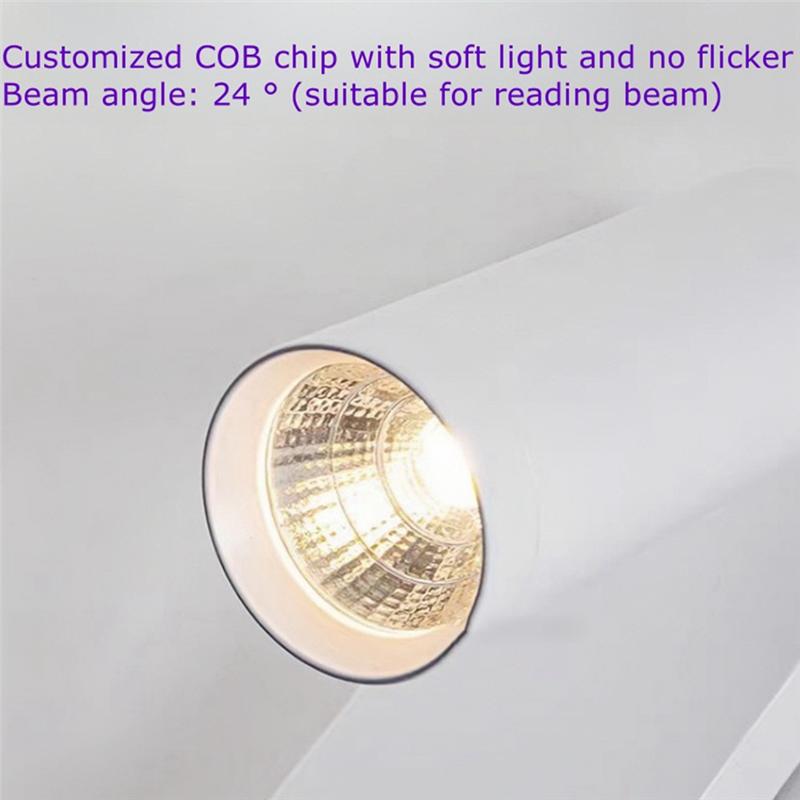 A25F-LED Reading Light Eye Protection Wall Lamp 360° Rotatable Folding 5W Spotlight Anti-Glare For Hotel Study Bedroom Hall