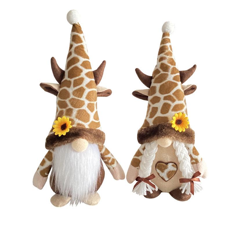 Zhongran Cow Doll Ornament Sunflower Rudolph Faceless Doll Couple Decorative Doll Props
