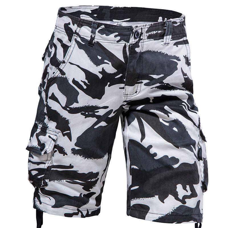 Mens Camo Shorts Men Camouflage Overalls Loose Casual Outdoor Sports Half Pants Side Pocket Cotton Comfortable Shorts