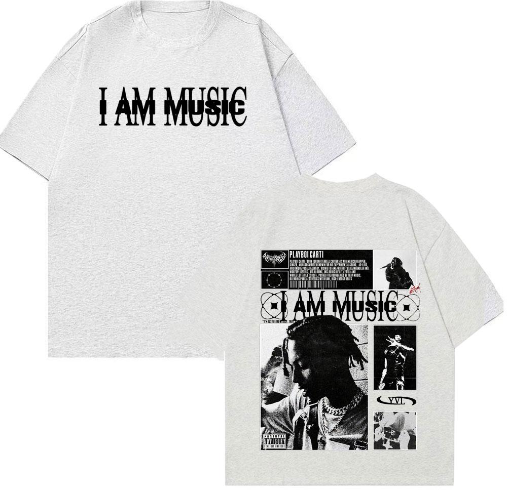 

Rapper Playboi Carti I AM MUSIC Album Logo T Shirts for Unisex Women Harajuku Hip Hop Vintage T Shirt Casual Comfort Tshirts 4XL