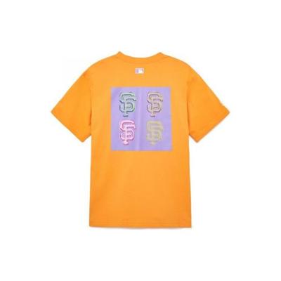MLB T Shirts Unisex Orange Crew Neck Moderate Straight Fit 3ATSL0233-14ORS