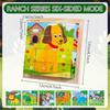 Wooden Puzzle Blocks for Kids, 6 In 1 Animal Pattern, Montessori Educational Toys for Toddlers Ages 2 3 4 Years Old Boys Girls