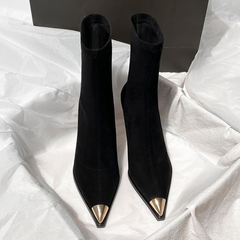 Pointed Toe Women Ankle Boots High Heels Sexy Fashion Shoes Dress Suede Luxury Winter Botas 2025 New Elegant Pumps Mujer Boots