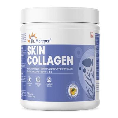 DR. MOREPEN Colágeno Marino en Polvo Proteico para la Piel Con Ácido Hialurónico, Vitamina C, Sesabania y Biotina | Sabor Piña | 250g