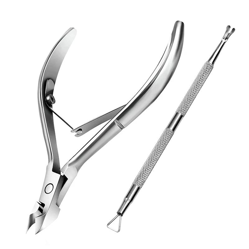 Manicure Set Tool Cuticle Skin Scissors Steel Push Dead Leather Fork Nail Clipper Cleaning Nails Remover Pusher Pedicure Product