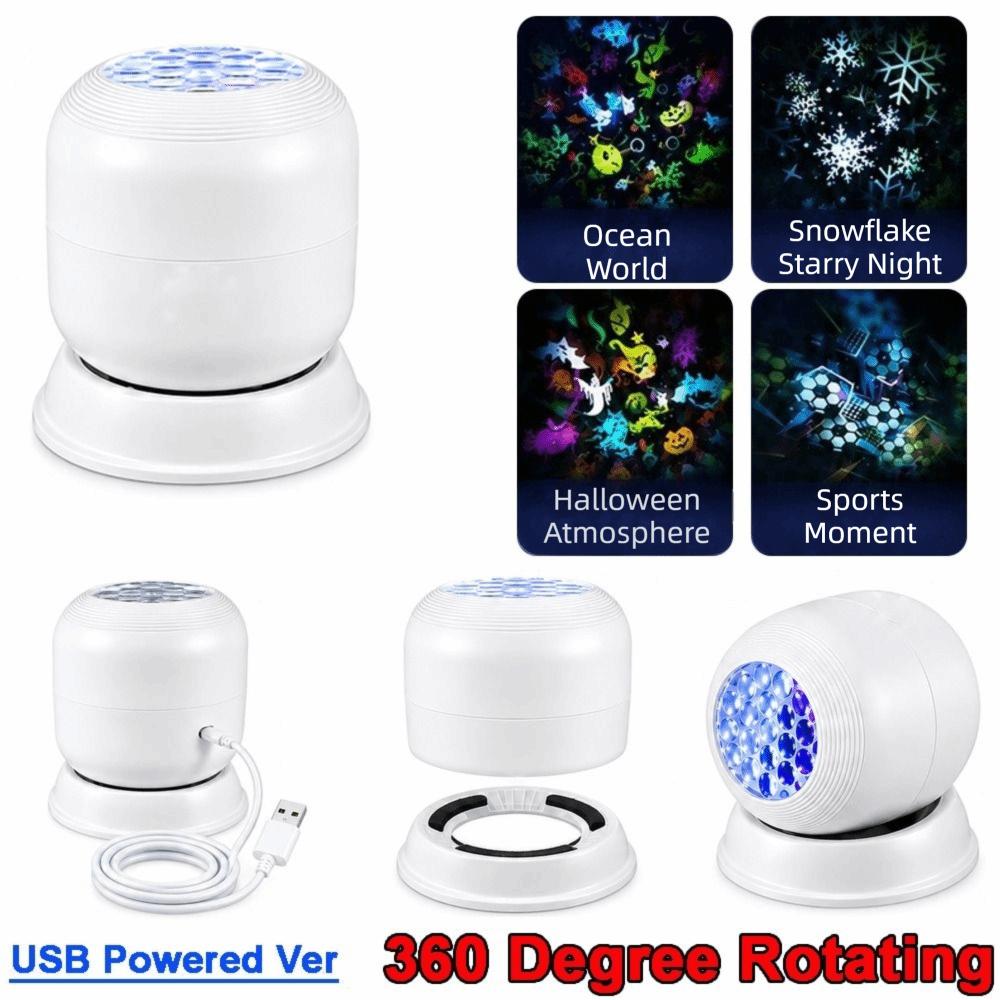 360 Degree Rotating Projection Night Light USB Powered Ocean Projector Lamp  Kids Room Decor