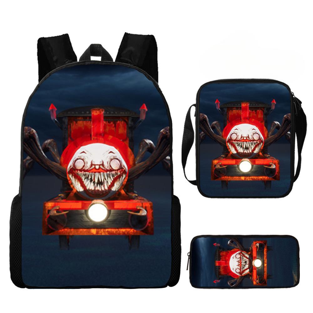 Choochoocharles Little Train Backpack Student School Bag Shoulder Bag Pencil Case pencil bag