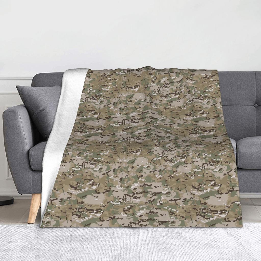 Tree Camouflage Fleece Throw Blankets Hunting Camouflage Pattern Blankets for Bed Travel Soft Plush Thin Quilt