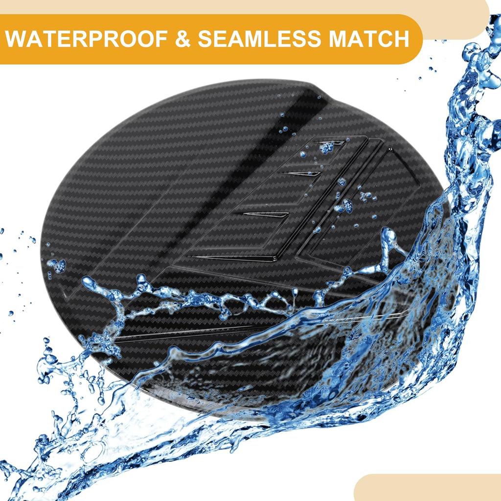 Fuel Tank Door Cap for Hyundai Elantra 2021-2025 Fuel Filler Flap Cover Adhesive Type Carbon Fiber Black ABS Fuel Filler Door Gas Cap