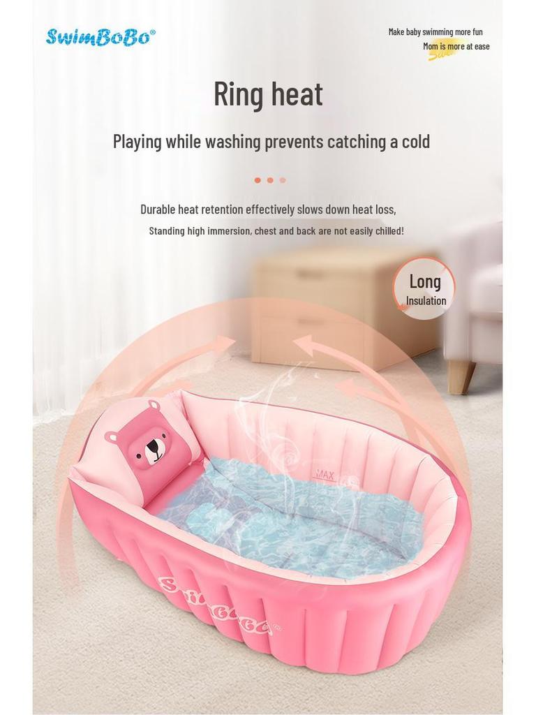 Swimbobo Foldable Inflatable Baby Bathtub - Thickened and Portable for Travel and Home Use