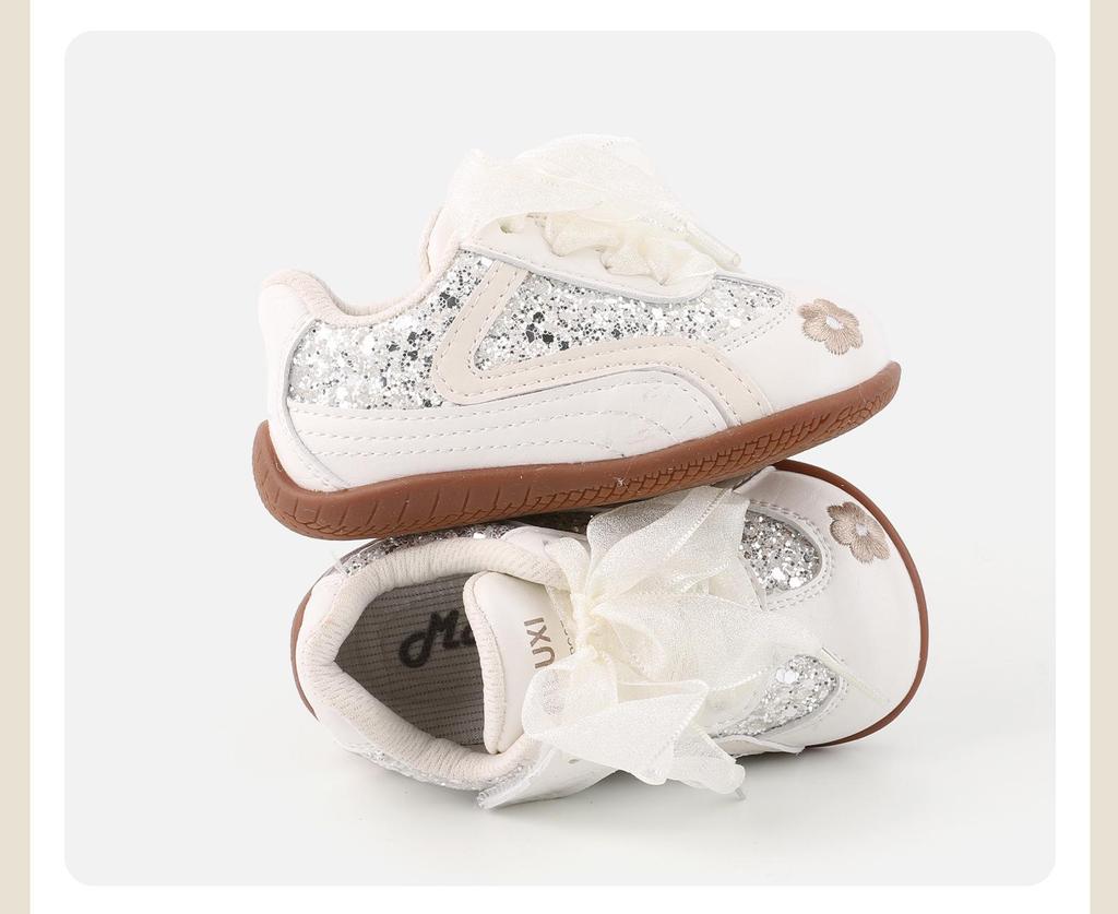 Baby Girl Princess Bow Shoes: Soft Sole Non-Slip Toddler Sneakers for Spring