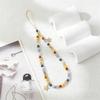 Cute Acrylic Wristband Mobile Phone Strap Five-Pointed Star Keychain Phone Bead Charm Straps Beaded Lanyard Decorative