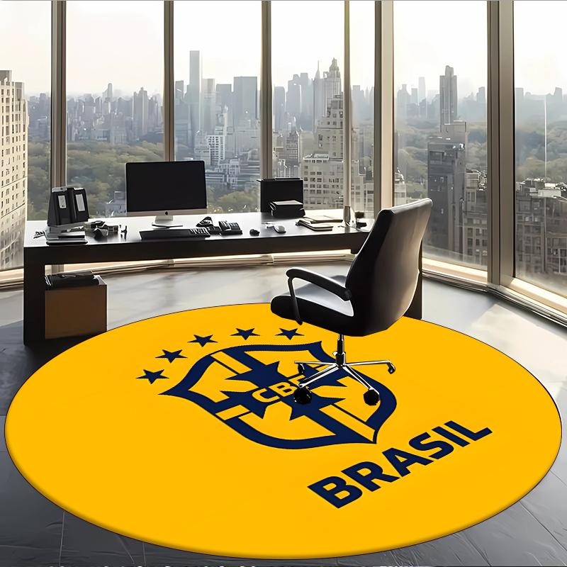 Cbf (1) Round Office Rug Decorative Floor Rug for Office Bedroom Living Room and Home Space