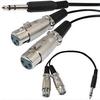 ROSEBE 6.35mm Male To XLR Female Audio Y Splitter Converter Cable 30cm / 1.8m TRS Male To Dual XLR Female Stereo Microphone Adapter