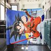 1PC Son Goku Print Flannel Blanket, High quality All Seasons, Home Decor, Warmth and Comfort, Perfect for Christmas Gifts