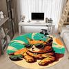 1pc Sunglasses Beach Cat Office Round Area Rug, Under Office Chairs Bedroom Living Room Home Decor, Room Deco