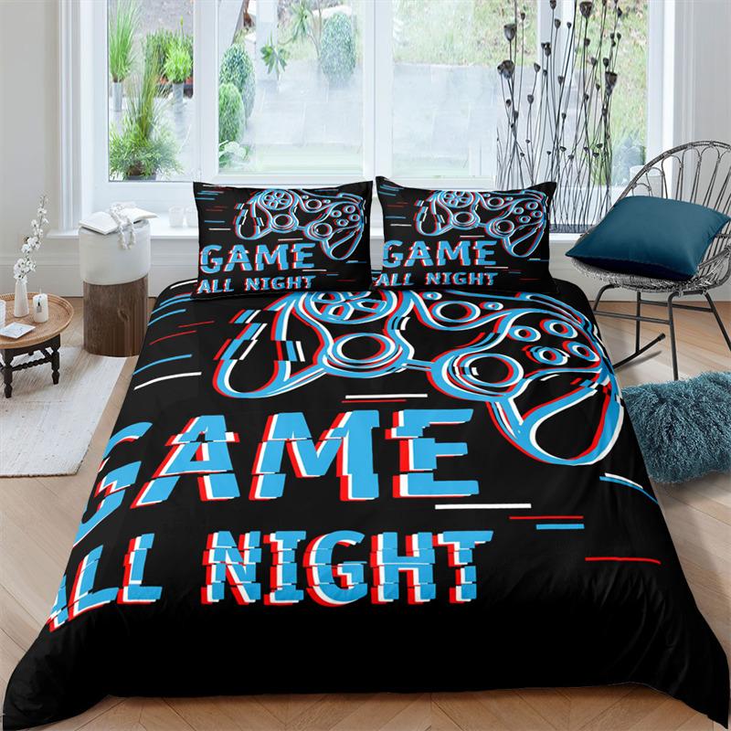 Boys Gamepad Duvet Cover Play Gamer Bedding Set Video Games Quilt Cover Twin King For Kids Teen Child Game Room Decor