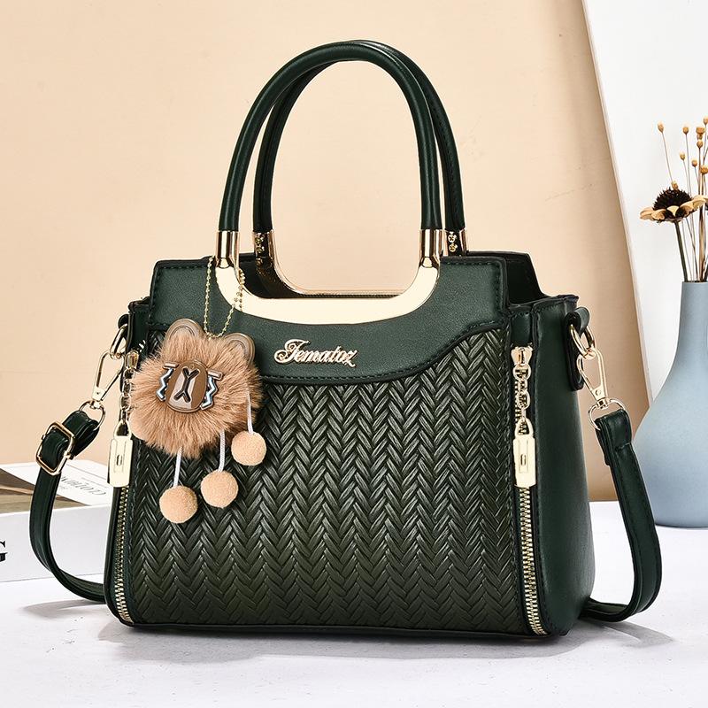 New High-end Large-capacity Light Luxury Handbag Woven Shoulder Bag Messenger Bag Women's Middle-aged Mother Bag