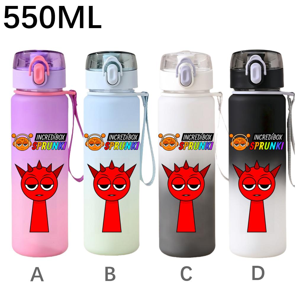 550ml Hra Sprunki Gradientní Sportovní Láhev na Vodu Kreslená Nepropustná Přenosné Lahve na Pití Venku Sport Fitness Pohárek na Vodu