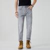 New American Spring and Summer Spring and Summer Elastic Slim Small Straight Jeans Business Gray Pants