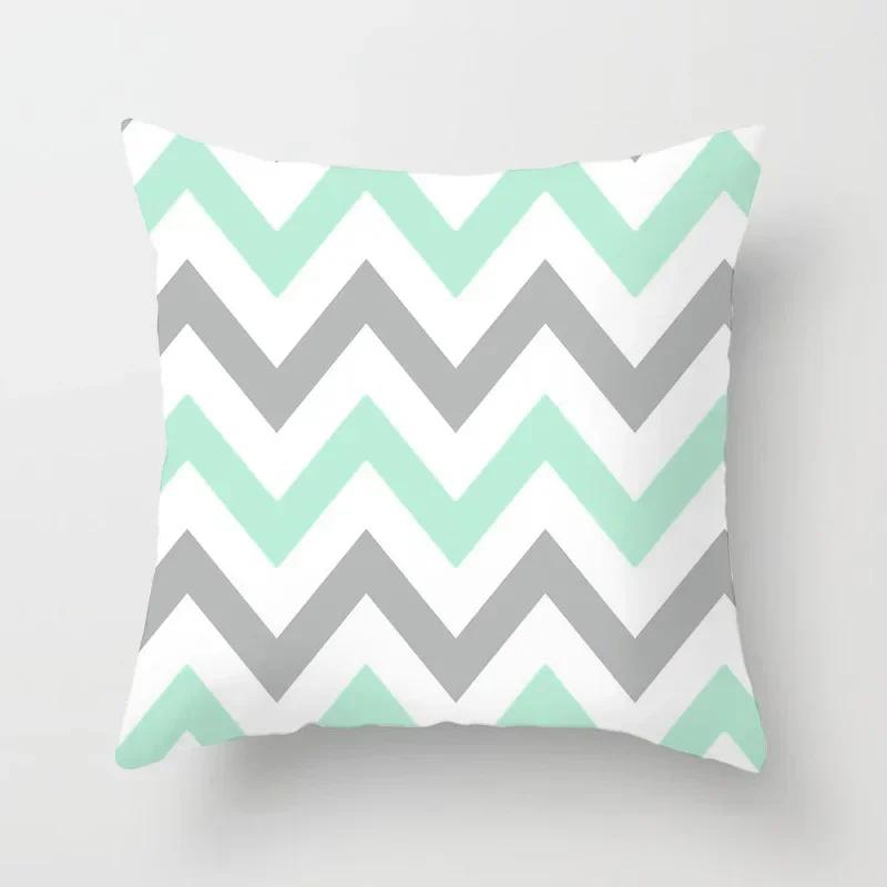 45x45cm Light Blue Green Mint Cushion Cases Modern Geometry Print Boho Decorative Pillowcase Sofa Couch Throw Pillows