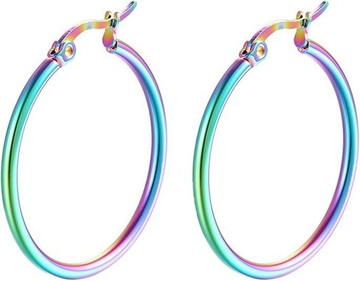 

Крупные позолоченные серьги-кольца из титановой стали с пряжкой из нержавеющей стали 15mm