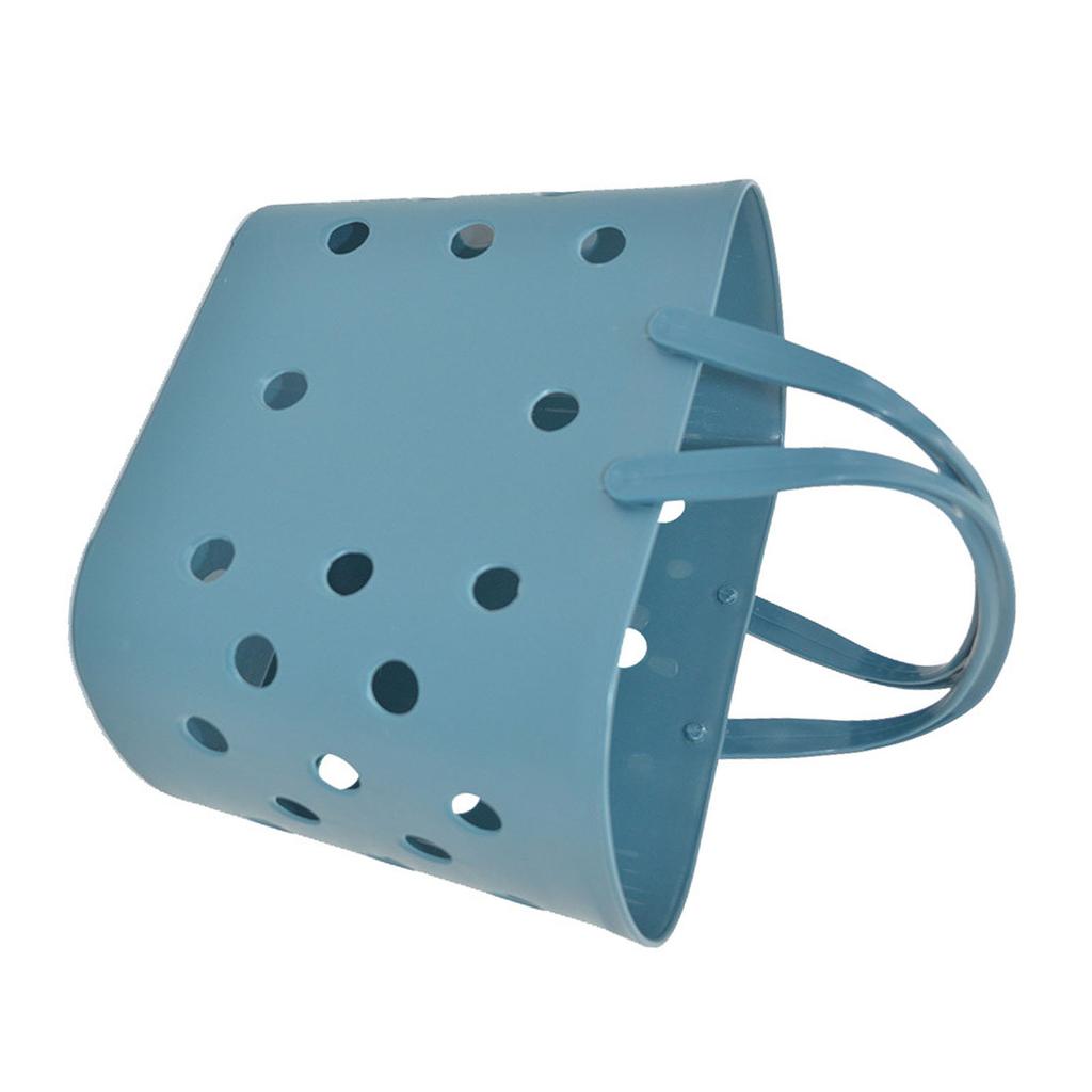 Shower Storage Basket Portable Handle Versatile Hollow Design Bath Storage Basket Organizer Bin for