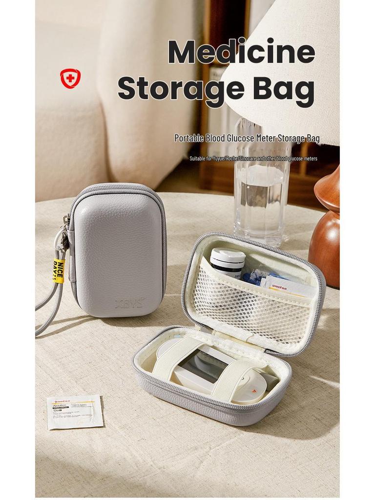 Portable Sugar Meter Storage Pouch for Roche, Sannuo, Yuyue, and Ou Blood Glucose Meters