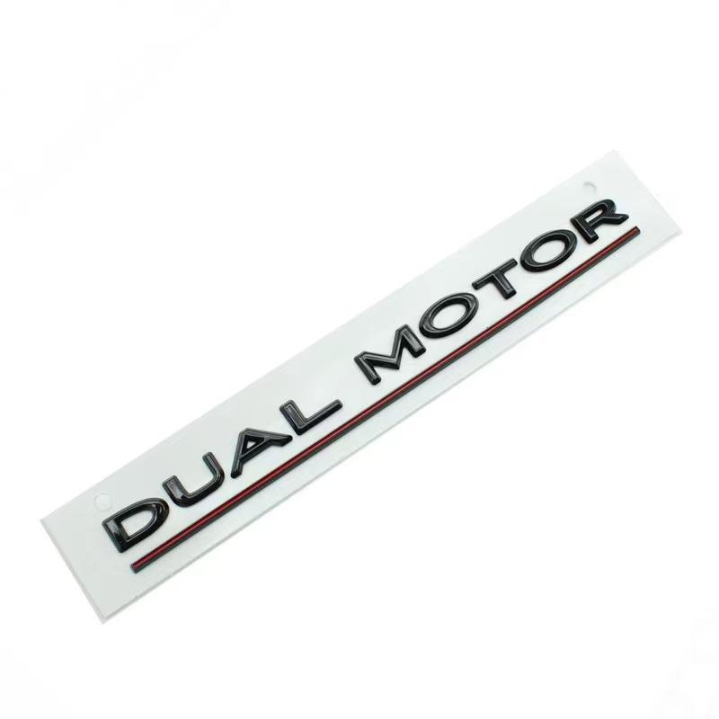 Bpyqc0 3D Raised DUAL MOTOR Underlined Letters Emblem for Tesla Model 3 Y X S Car Styling High Performance Trunk Badge Sticker