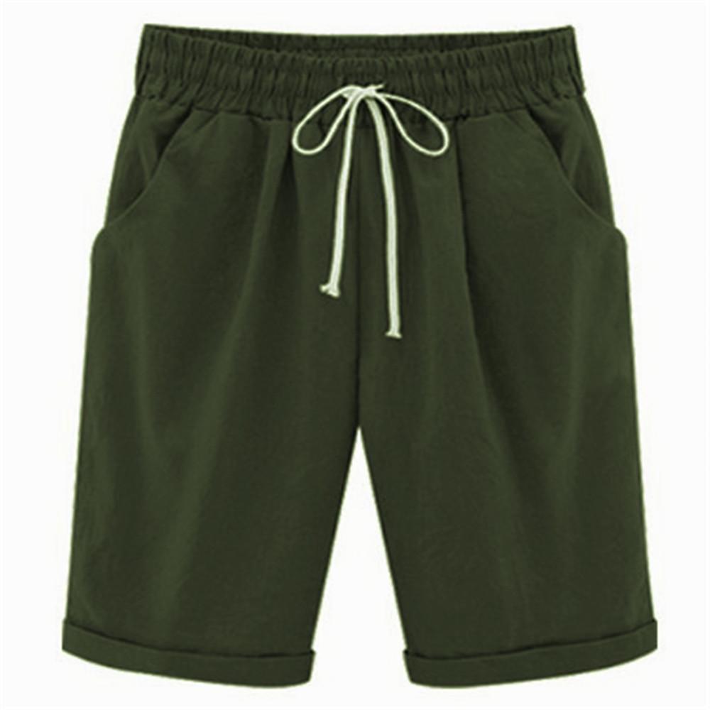 Mode Sommarshorts Lös Casual Sport Stretchig Bomull Bekväma Raka Ben Sweatshorts Strand Enfärgade Damshorts