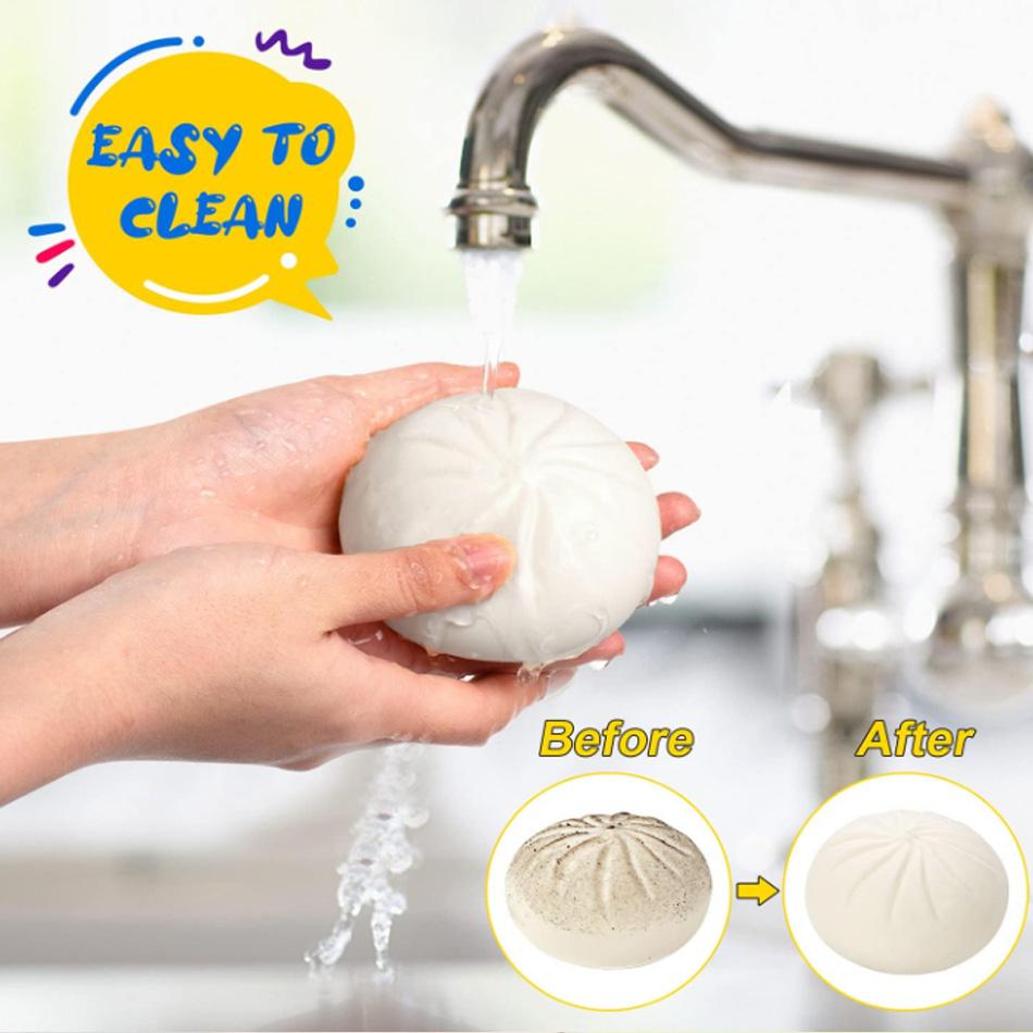 Simulation Essen Knödel Squishy Knetball Buntes Sensorisches Fidget Spielzeug mit Dampfgarer zur Stressbewältigung Heim-Schreibtisch-Dekoration Geschenk