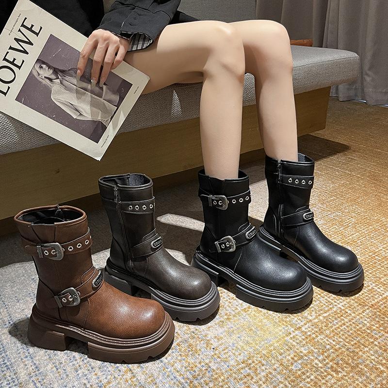 Zhao Zhaoyi Autumn Boots Merad Fashion Medium Tube Knight Western Boots Women