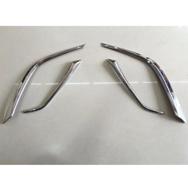 For Mazda CX-3 CX3 2017 2018     Car Body Head Front Fog Light Lamp Frame Stick Eyebrow ABS Chrome Trim 4PCs