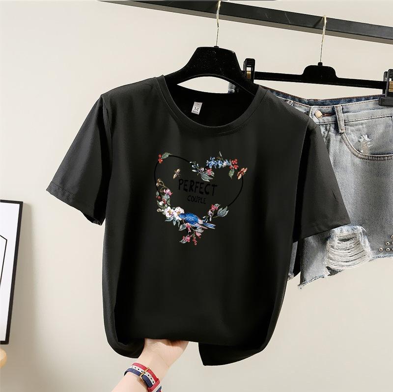 Camiseta de manga corta con cuello redondo para mujer, verano 2025