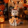 1 Set Halloween Pet Costume, Adjustable Wizard Hat And Cape, Cute Pumpkin Ghost Prints, Fun Pet Outfit for Small Dogs Cats Festive Apparel