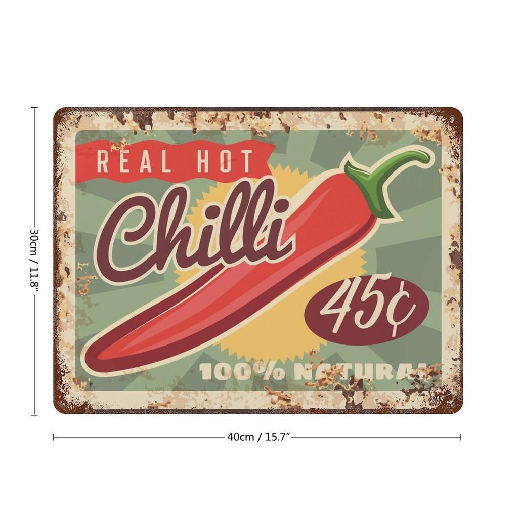 1-Pack Rustic Metal Hanging Wall Sign, 20×30cm and 30×40cm, Distressed Décor for Studio, Bar or Kitchen