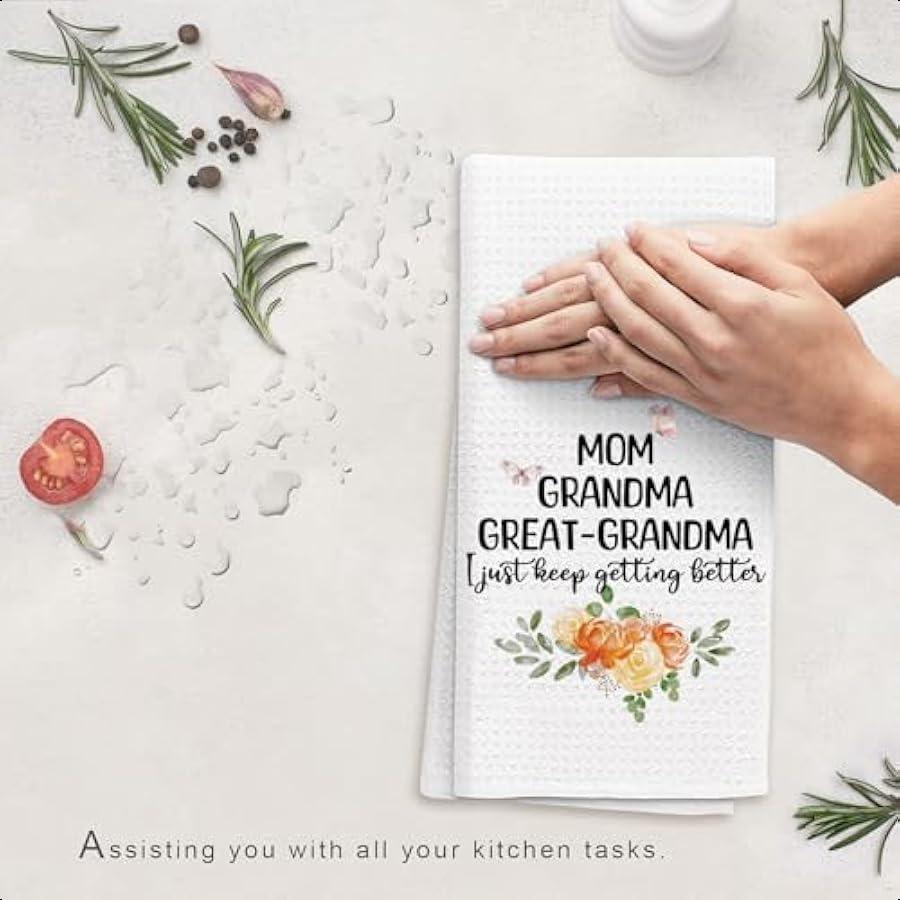 Great Grandma Weave Kitchen Towels Dish Towels Dish Cloth Grandma Gifts from Grandson Granddaughter Grandma Tea Hand Towel for