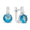 Silver Earrings with Natural Topaz 2.94ct, Cubic Zirconia (2193647)