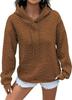 Autumn Winter Fashion Textured Jacquard Long Sleeve Hoodie for Women