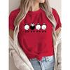 T-shirt Casual Short Sleeve Top Four Sheep Print Round Neck Aesthetic Clothes