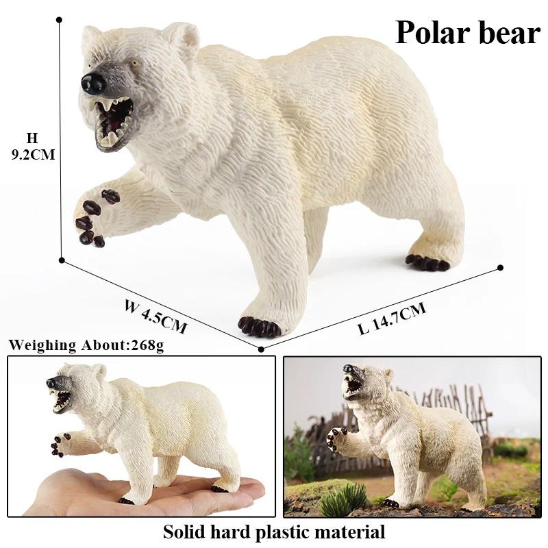 Oenux Arctic South Pole Animals Simulation Polar Bear Ursus Maritimus Action Figures Solid PVC Model Figurine Kid Toy Gift