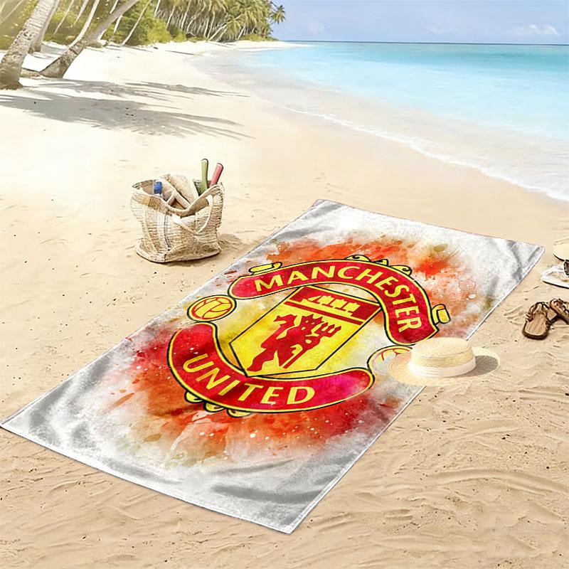 Royal MUFC Crown Print Beach Towel, Large Soft Quick Dry Towel for Beach Camping Swimming
