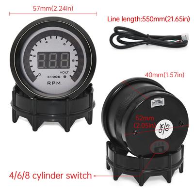New 52mm Car Digital Gauge Boost/Water Temp/Vacuum/Oil Temp/Oil Pressure Tachometer/Volt/EGT Temp Gauge With LED Display Gauge