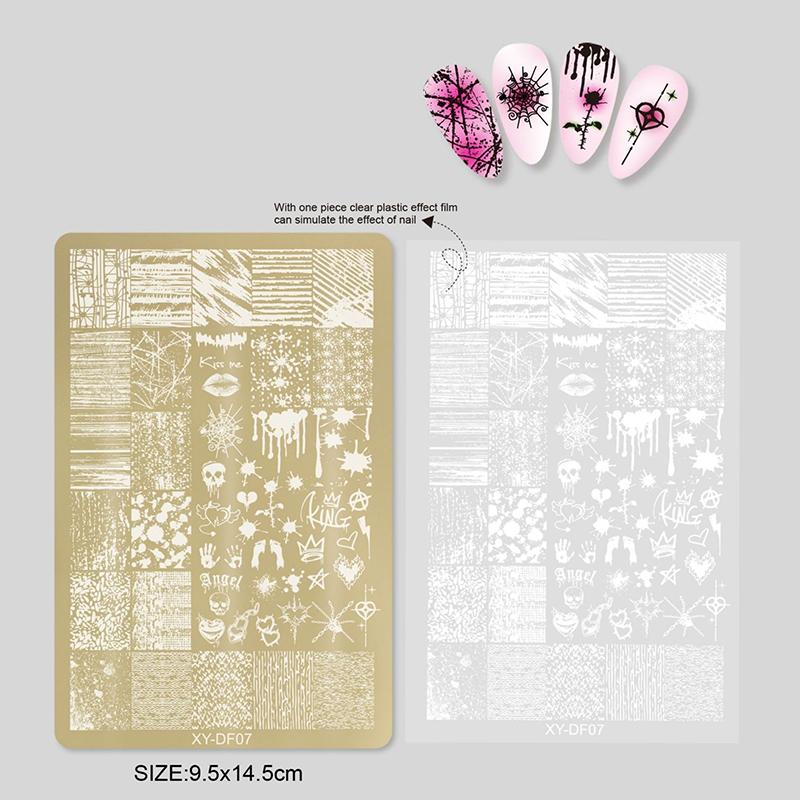 Large Nail Stamping Plates Butterfly Flower Pattern Stainless Steel Stencil Nail Art Stamps Geometry Template Nail Tools