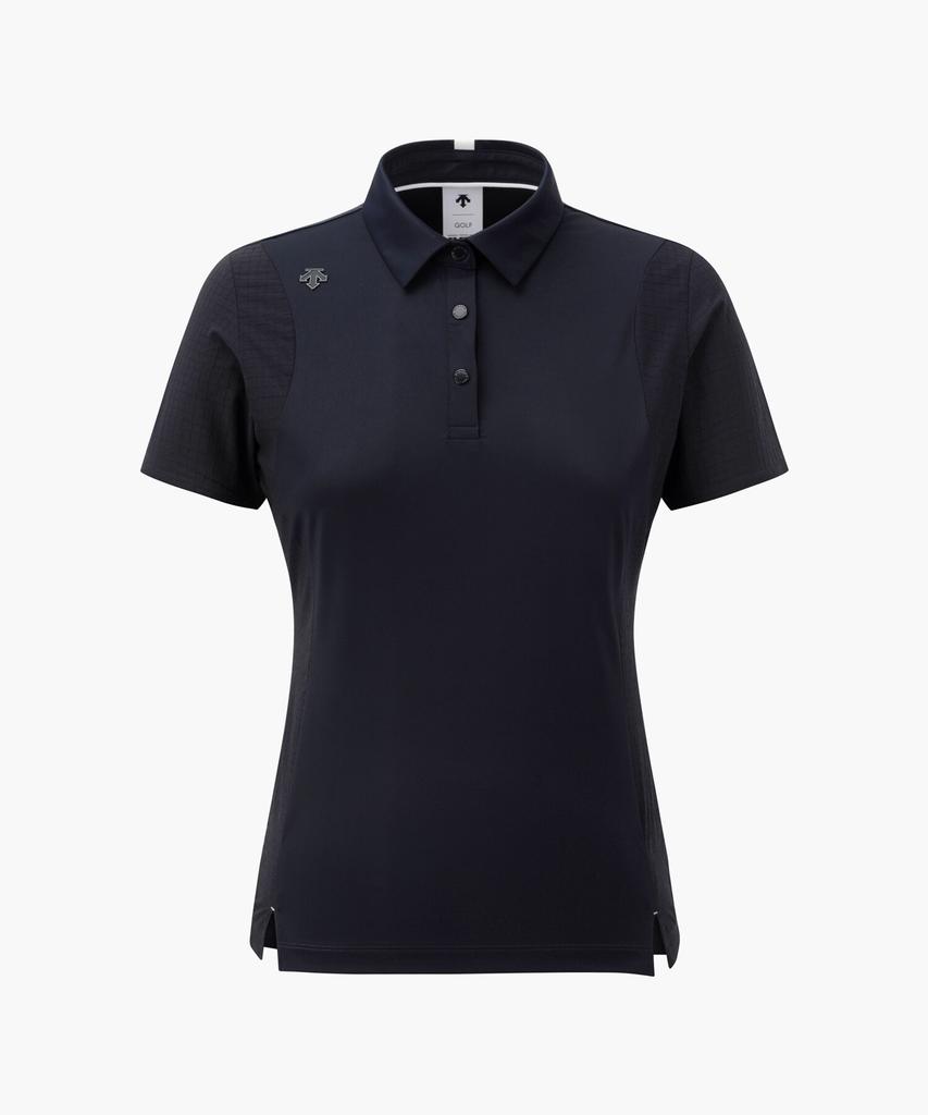 DESCENTE GOLF Women'S Woven Jacquard Mix Short Sleeve T-Shirt Dr22Wfts4B