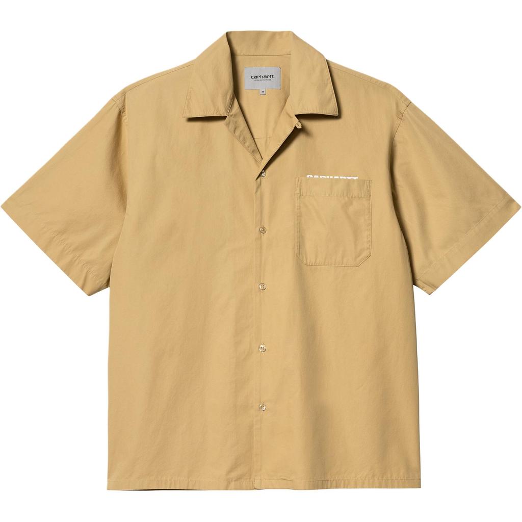 Carhartt WIP Loose Fit Button Cuban Collar Short Sleeve Shirt Men shirts Khaki I033026-22S-XX