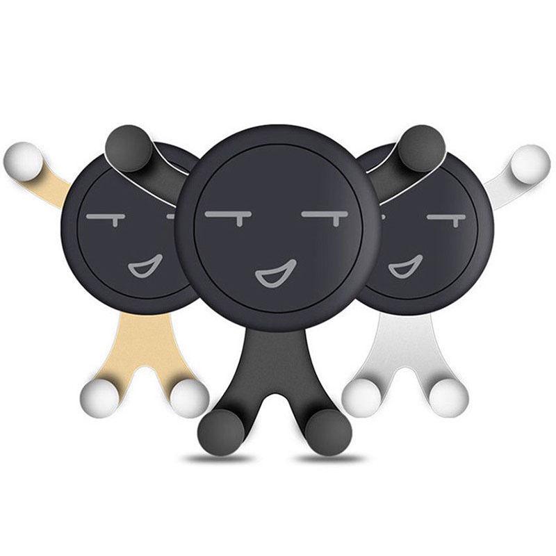 360° drehbarer Cartoon Smiley Gesicht Schwerkraft Auto Halterung Lüftungsschlitz Halter für Mobiltelefon GPS