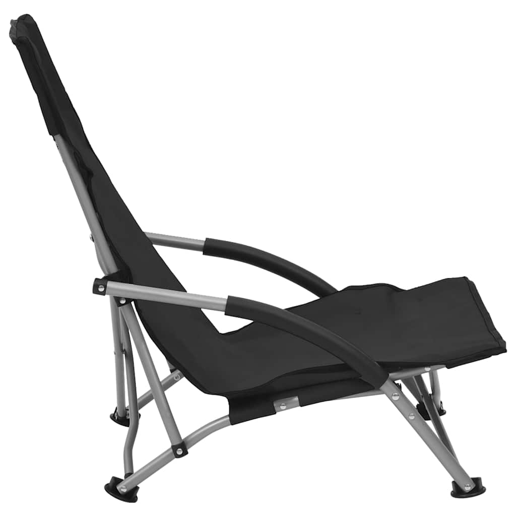 vidaXL Folding Chairs, 2 Pieces, Black Fabric